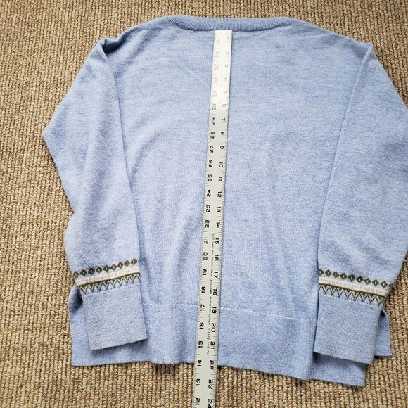 Sundance Catalog Wise Owl Sweater Wool Blend Blue - Picture 9 of 10